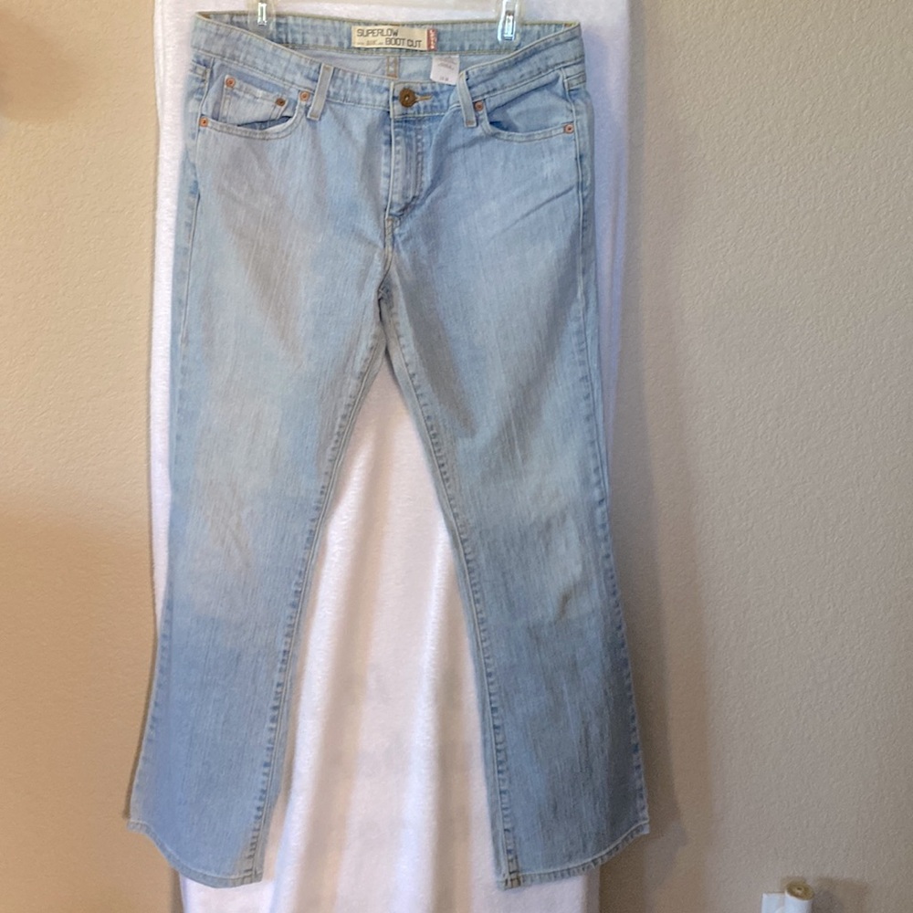 Juniors Levis Super Low 518 Jeans, Bootcut Style | Color: Light Blue- size 13